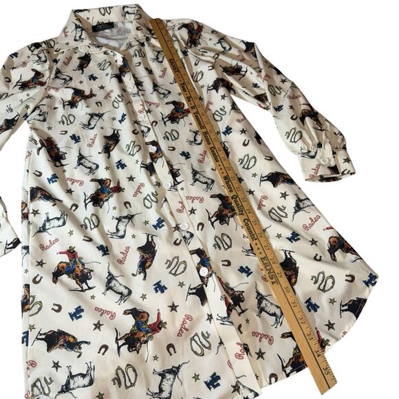 Nylon Apparel Rodeo Blouse Size Small - Made In The USA -‎ Western Cowboy Lasso - Picture 7 of 11